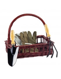 CESTA JARDINERA MIMBRE CON 3 UTENSILIOS