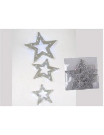 SET 3 ESTRELLAS CON 30 LED PLATA