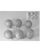 SET 6 BOLAS NAVIDAD DECORADAS GRIS 6 CM. 