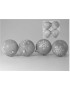 SET 4 BOLAS NAVIDAD DECORADAS GRIS 8 CM. 