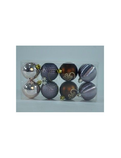 SET 8 BOLAS SURTIDAS NAVIDAD 6 CM. 