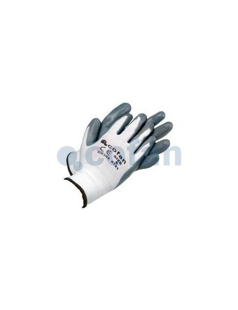 GUANTE NYLON IMPREGNADO GRIS-BLANCO 